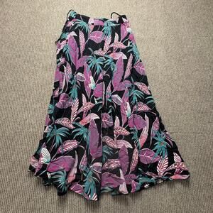 Vintage Judy Knapp California Tropical Printed Flowy Midi Skirt 7/8